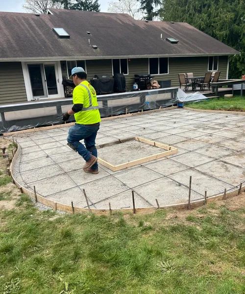 Decorative Stamped Concrete Patio With Integral Color And Decorative Borders in Renton 